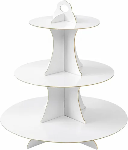 Miniatura 36 de Soleebee Soporte redondo de 3 niveles para cupcakes, torre de cartón para cupcakes, torre de soporte para pasteles de postre para decoración