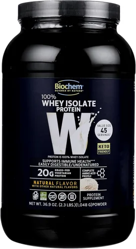 Miniatura 17 de Biochem Proteína en Polvo de Aislado de Suero 100%, Sabor Chocolate, 20g de Proteína de Vacas Alimentadas a Pasto, Apto para Dieta Cetogénica, Sin