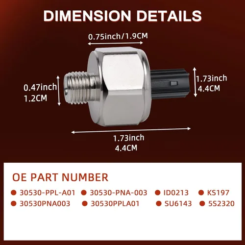 Miniatura 6 de Sensor de golpe 30530-PPL-A01 30530PPLA01 30530-PNA-003 KS197 SU6143 5S2320 1580917 apto para Acura para Honda Accord Civic CR-V RDX RSX TSX Element