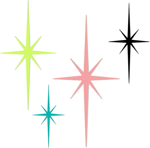 Miniatura 12 de Blulu 4 piezas de decoración de pared de hierro fundido con forma de estrella de Starburst, decoración de metal de mediados de siglo moderno, Gris