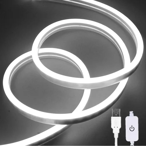 Miniatura 8 de M.best Tira de luces LED USB de 6.56 pies, impermeable, flexible, luces de cinta de neón con interruptor para dormitorio interior y exterior