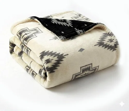 Miniatura 15 de Manta de forro polar Sacred Thread estilo azteca, reversible, manta nativa americana, manta para arreglar estilo occidental, nativa americana