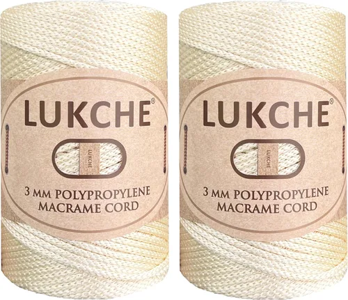 Miniatura 46 de Cordón de macramé de poliéster premium de 3 mm (134.72 metros), (250 g) 100% cuerda de macramé de polipropileno, hilo de crochet de macramé colorido