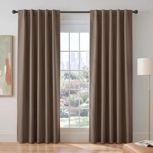 Miniatura 98 de PONY DANCE Cortinas cortas con aislamiento térmico para ventana pequeña, para guardería, baño, cocina, lavandería, caravana, sótano, 29 pulgadas