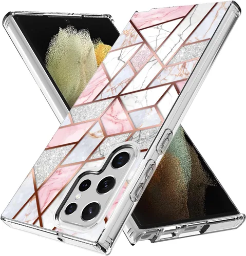Miniatura 5 de Funda compatible con Samsung Galaxy S23, con purpurina brillante láser azul rosa ultra transparente a prueba de golpes para Samsung Galaxy S23