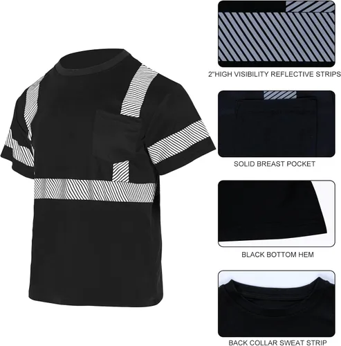 Miniatura 5 de VENDACE 3 piezas de seguridad camisetas reflectantes clase 3 alta visibilidad Hi Vis manga corta construcción trabajo camisas para hombres