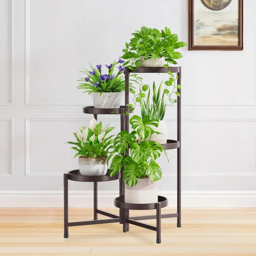 Miniatura 21 de iDavosic.ly Soporte grande para plantas de 6 niveles para interiores, 10 pulgadas de ancho de metal de esquina alta para múltiples plantas, estante