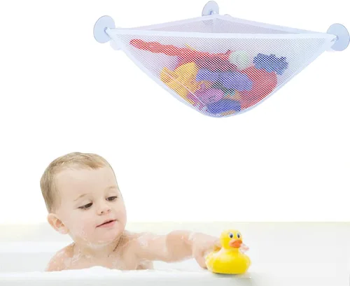 Miniatura 3 de chil Organizador de juguetes de baño con 3 ventosas fuertes montadas para baño/ducha, solución de almacenamiento, red de almacenamiento de juguetes