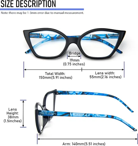 Miniatura 4 de DXYXYO Gafas de lectura de ojo de gato para mujer, paquete de 3 unidades, anti luz azul, para lectura de computadora, estilo retro con bisagra