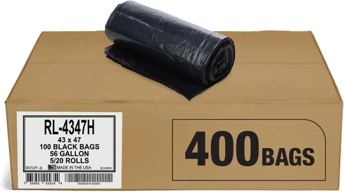 Miniatura 25 de Aluf Plastics RL-3339XH - Bolsas de basura negras resistentes de 33 x 39 pulgadas, 1.5 mil de grosor, capacidad de 33 galones (100 unidades)