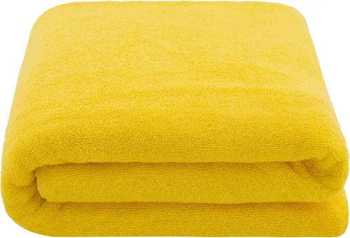 Miniatura 6 de Cotton Paradise - Toalla para el baño de 100% algodón, turca, extragrande de 40 x 80 pulgadas, color amarillo