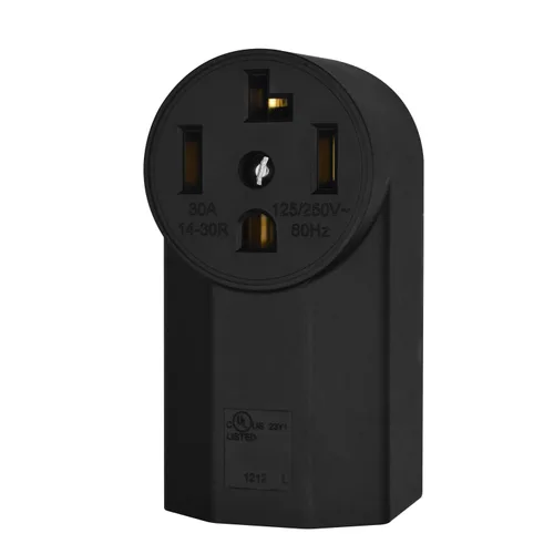 Miniatura 8 de Micmi NEMA 6-30R Receptáculo de alimentación de 2 polos y 3 cables de montaje en superficie, grado industrial 30A 125/250 V, certificación UL, negro