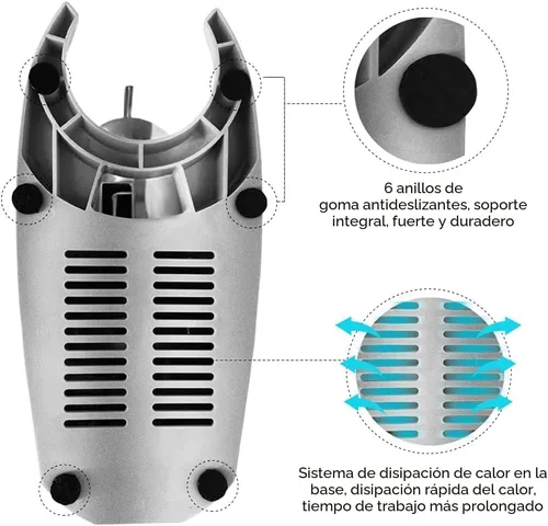 Miniatura 5 de OKF Máquina de afeitar de hielo para evitar salpicaduras, máquina eléctrica de hielo afeitado de 3 cuchillas, máquina de afeitar de hielo de 380 W