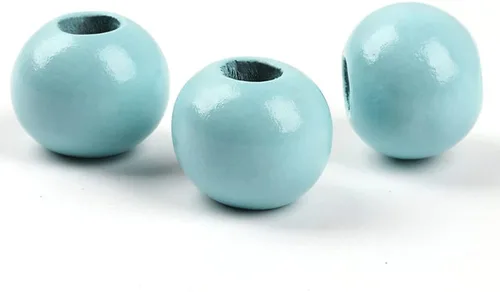 Miniatura 10 de 50 cuentas grandes de madera redondas naturales de 0.78 pulgadas (0.787 in), cuentas sueltas, para guirnaldas hechas a mano, decoración del hogar