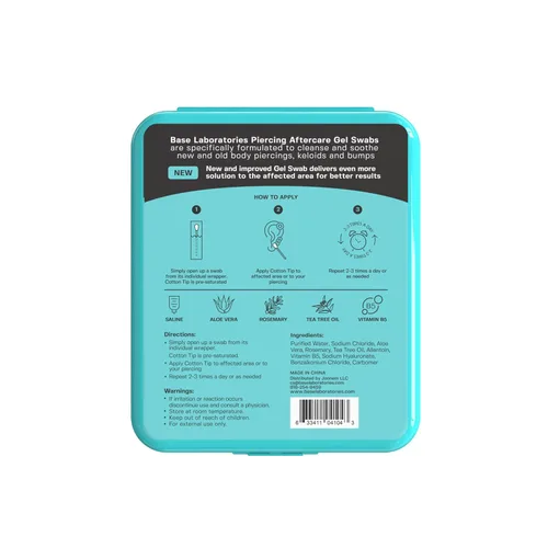 Miniatura 7 de Base Labs Gel Hisopos para Eliminación de Queloides y Protuberancias de Piercing Hisopos de Gel para el Cuidado Posterior al Piercing