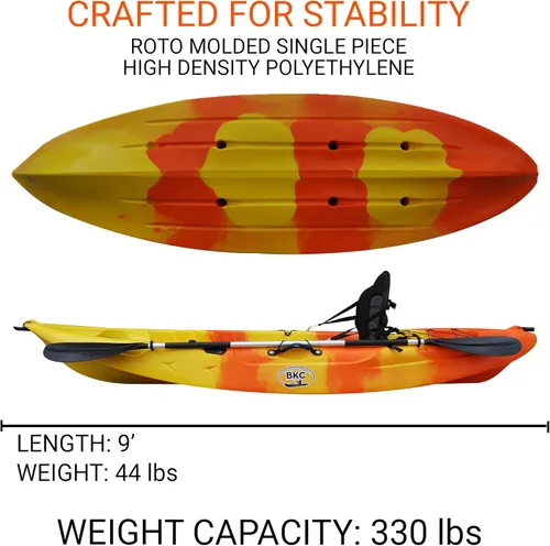 Miniatura 2 de BKC FK184 - Kayak de pesca de 2.74 m de eslora con un asiento individual y remo incluido