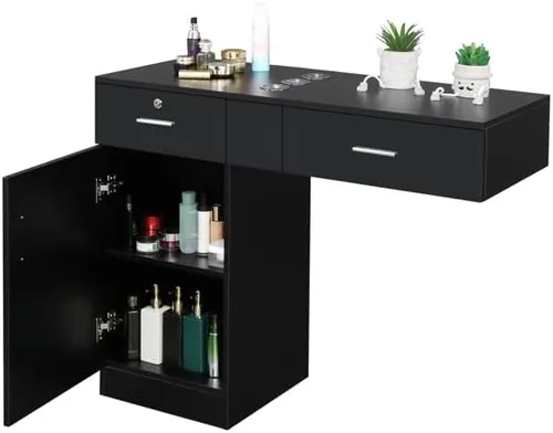 Miniatura 4 de Gabinete de almacenamiento de salón de montaje en pared, estaciones de salón de belleza, estación de peluquería de montaje en pared, equipo de spa
