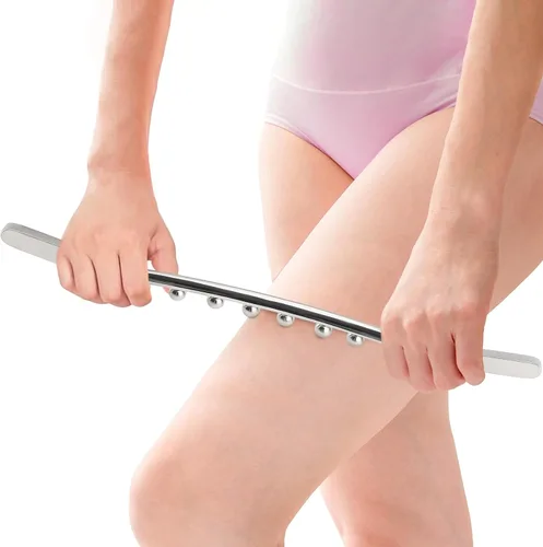 Miniatura 15 de ONUEMP Cepillo de celulitis de acero inoxidable, herramienta de masaje fascia, kit de maderoterapia para Gua Sha, escultura corporal de hielo