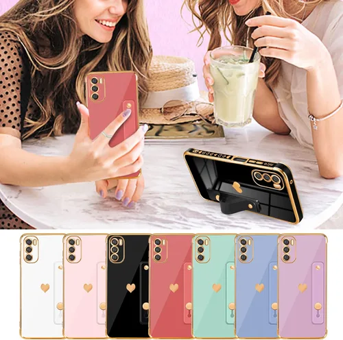 Miniatura 4 de Likiyami Funda 3 en 1 para Motorola Moto G Pure 2021 con diseño de corazón para mujeres y niñas, bonita, de lujo, bonita con soporte, funda estética