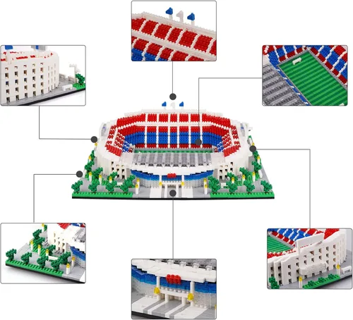 Miniatura 4 de Micro Mini Bloques, Serie de Estadio de Fútbol Modelo Mini Bloques de Construcción Arquitectura Modelo Kit de Construcción (Camp NOU)