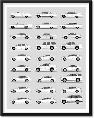 Miniatura 38 de Idea Network Póster hecho a mano compatible con Chevy impreso, arte de pared, decoración hecha a mano de lo mejor de las generaciones de Chevy