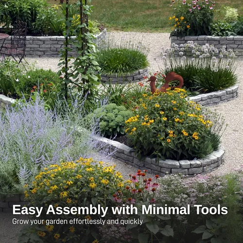 Miniatura 7 de RTS Home Accents Kit de cama de jardín elevada Rock Lock, cuadrado de 48 pulgadas