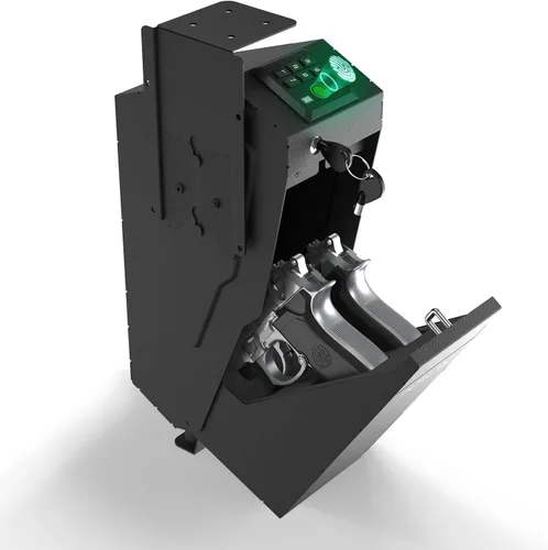Miniatura 9 de [30% Mayor capacidad] Caja fuerte para pistolas, Caja fuerte biométrica para pistola, Caja fuerte para pistola montada, Caja fuerte de seguridad