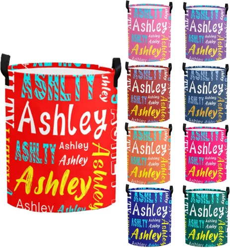 Miniatura 10 de Cesta de lavandería personalizada con nombre, cesta de lavandería plegable con asa para baño, sala de estar, dormitorio Color: 13