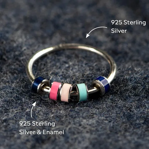 Miniatura 5 de STORYJEWELLERY Anillo para hija, anillo de plata de ley 925, regalos para hija, anillos de ansiedad para mujeres, regalos de cumpleaños para hijas