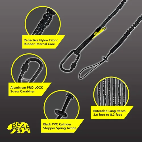 Miniatura 2 de BearTOOLS Cordón de seguridad para herramientas extendido de largo alcance, protección contra caídas de seguridad, bloqueo de tornillo de aluminio