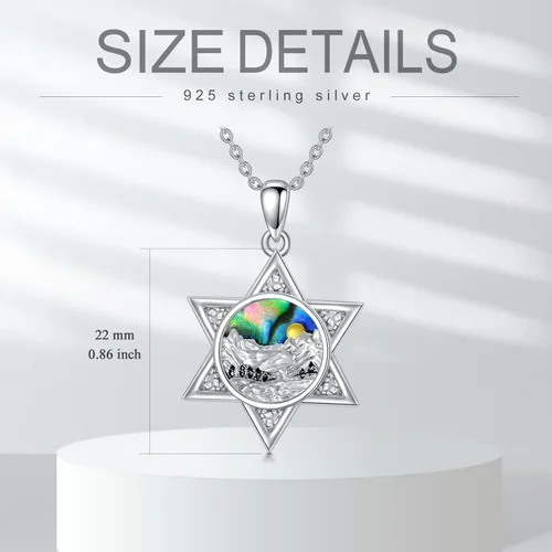 Miniatura 4 de PROESS Collar de plata de ley con colgante de montaña y sol de semilla de mostaza/masónico/brújula para mujeres y hombres, collar con colgante