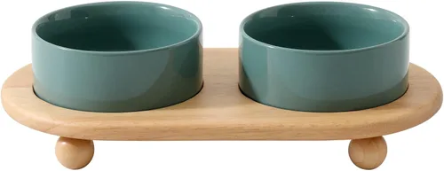 Miniatura 9 de Havniva - Tazón de cerámica elevado para comida y agua de gatos, cuenco para gatitos, plato de gato elevado, comedero para mascotas