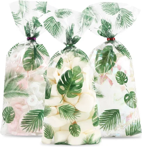 Miniatura 30 de 100 bolsas de celofán, bolsas de celofán transparente de 4 x 6 pulgadas, 100 lazos dorados, para galletas, chocolate, panadería, recuerdos