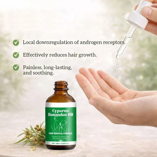 Miniatura 5 de Cyperus Rotundus Hair Removal Oil 60ml Natural Hair Growth Inhibitor for Women & Men, Body Hair Reduction Treatment with Jojoba Oil, Aloe Vera &