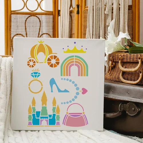 Miniatura 4 de FINGERINSPIRE 9 plantillas de plantillas de animales de 7.9 x 7.9 pulgadas, patrón de pintura de plástico – mono, oso, pájaro, elefante, ciervo
