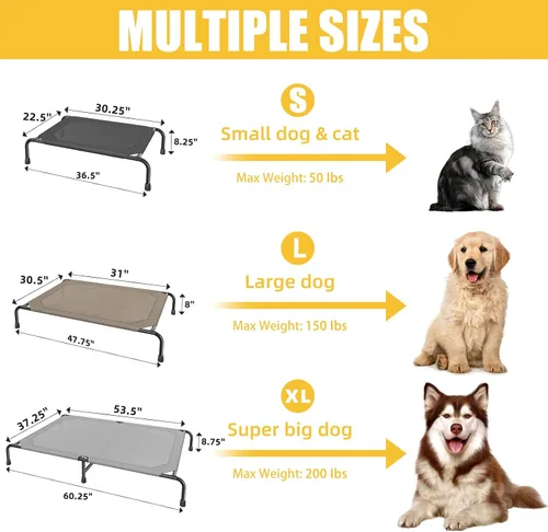 Miniatura 6 de Simple Trending - Cama elevada para perros para perros de tamaño grande, cuna elevada para mascotas al aire libre con cama de hamaca para mascotas