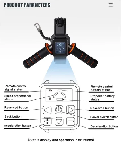 Miniatura 6 de Patinete eléctrico subacuático de 500 W, scooter de buceo libre de 131.2 ft, motor sin escobillas, batería extraíble, scooter de agua para piscina