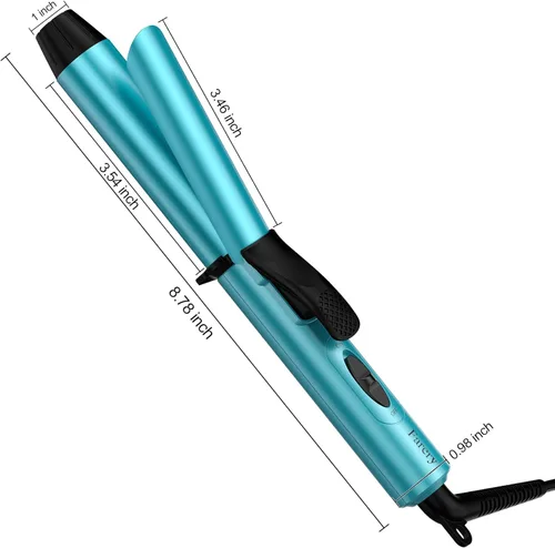 Miniatura 8 de FARERY Mini rizador de pelo de cerámica de 1 pulgada, tamaño de viaje, 100-240 V, doble voltaje, 1 pulgada, rizador de viaje para cabello corto