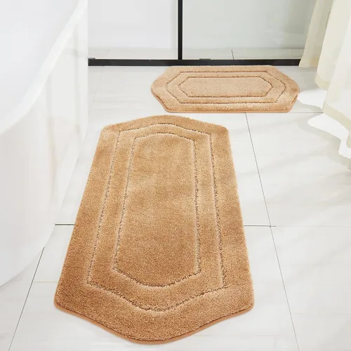Miniatura 51 de COSY HOMEER Alfombras de Baño Extra Gruesas para Baño - Juegos de Alfombras Antideslizantes de Lino de Baño Suave Felpa 100% Poliéster Fuerte Sala