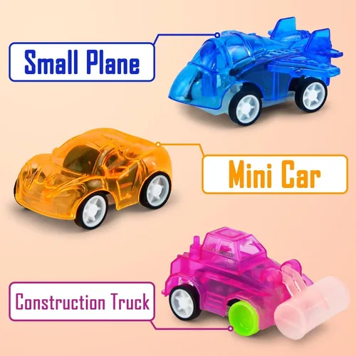 Miniatura 3 de Vileafy 50 mini autos de tracción para niños, bolsas de regalos de cumpleaños, recompensas de aula, recuerdos de fiesta y premios de carnaval