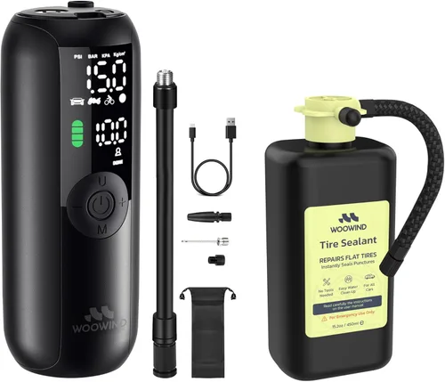 Miniatura 11 de Woowind LP1 Bike Pump Portable Air Compressor, Tire Inflator for Car, 1 Minute Inflation, 150PSI Air Pump for Car Tires, Bikes, Motorcycles, Balls