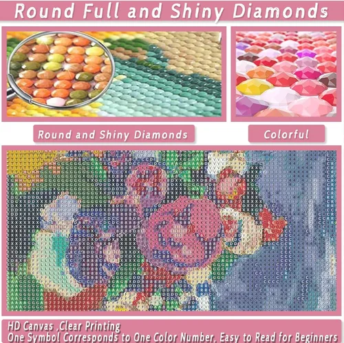 Miniatura 4 de KICHANG Pintura de diamantes de flores coloridas, kits de pintura de diamantes 5D para adultos, kits de pintura de diamantes de bricolaje para arte