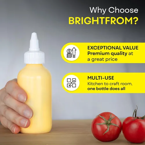 Miniatura 6 de BRIGHTFROM Botellas exprimibles para condimentos, botellas vacías de 4 onzas, tapa superior giratoria, a prueba de fugas, ideal para salsa