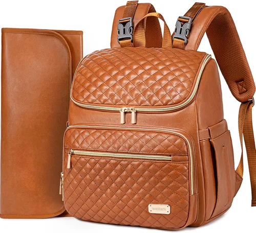 Miniatura 9 de Mochila para pañales Weitars con cambiador, mochila para pañales de bebé, mochila para pañales de viaje, bolso para pañales para mamá, 5 bolsillos