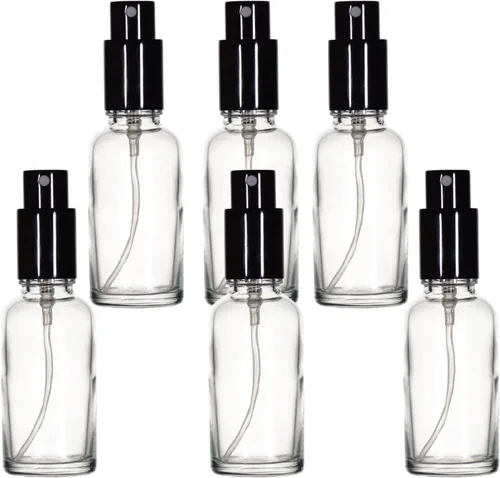 Miniatura 29 de YIZHAO Botellas de vidrio ámbar de 1 oz, con pequeño aerosol de niebla fina, tapa de metal, recargable para aceite esencial, viajes, limpieza