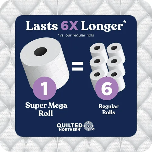 Miniatura 6 de Papel higiénico Quilted Northern Ultra Plush, 8 rollos súper mega = 48 rollos regulares, 3 veces más grueso*, papel tissue suave de 3 capas