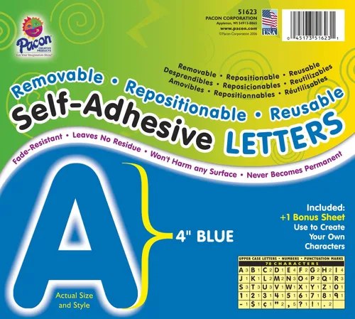 Pacon 0051652 - Plantillas de letras, 2 pulgadas, color amarillo Azul