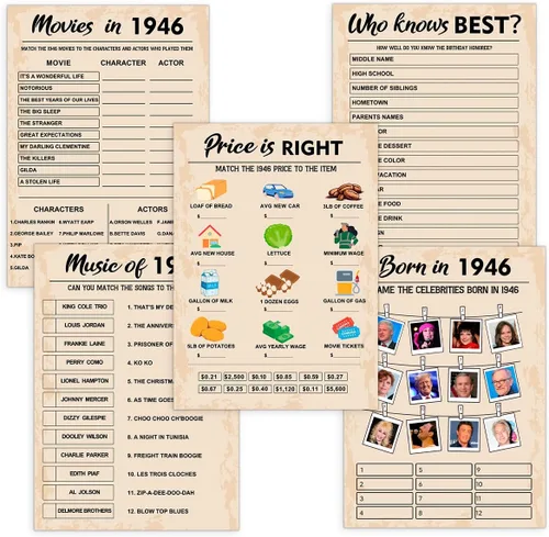 Miniatura 19 de QUPT Juegos de Fiesta de 30 Cumpleaños, Conjunto de 2 Actividades para 15 Invitados, Paquete de Juegos Nacidos en 1996, Suministros de Fiesta