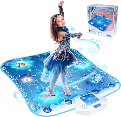 Miniatura 7 de Alfombra de baile para niños, juguetes de Frozen – Tapete de baile electrónico para niñas y niños, 5 modos de juego, música incorporada, luz LED