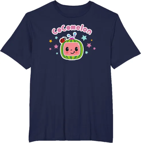 Miniatura 20 de CoComelon Camiseta clásica con logotipo de cara sonriente centrada, Negro